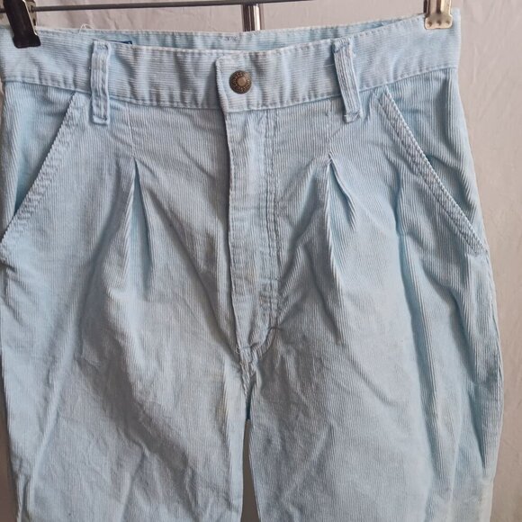 26x30 Vintage 1980's Womens Smacs Blue Corduroy High-Waisted Preppy Pants USA - Picture 4 of 9